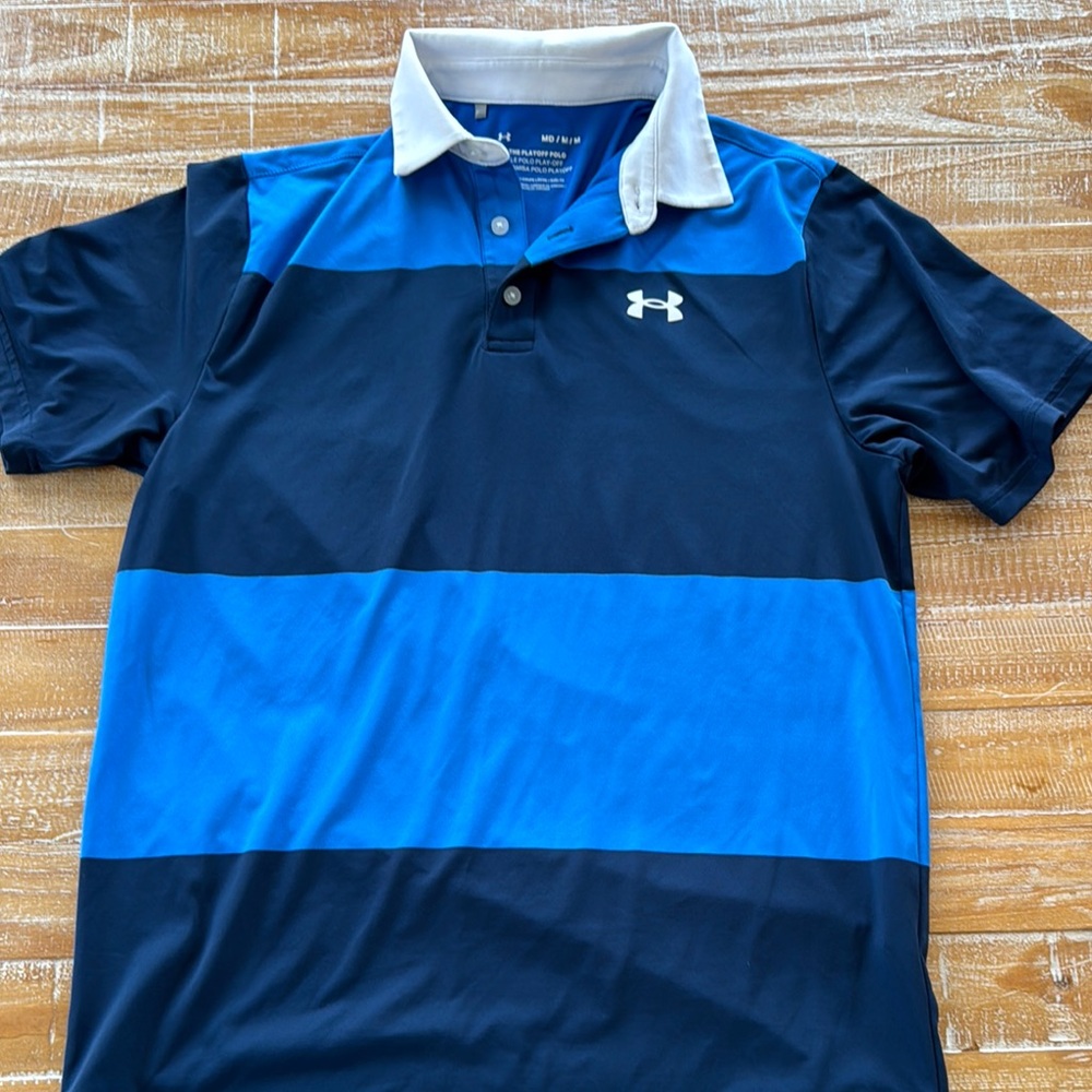 Under Armour Blue and Navy Performance Polo